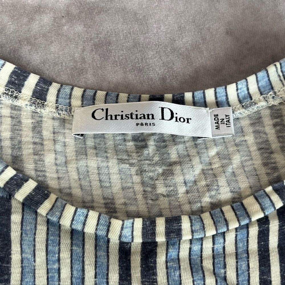 Rare Christian Dior Palm Tree Womens Shirt XS Blue - Picture 3 of 8